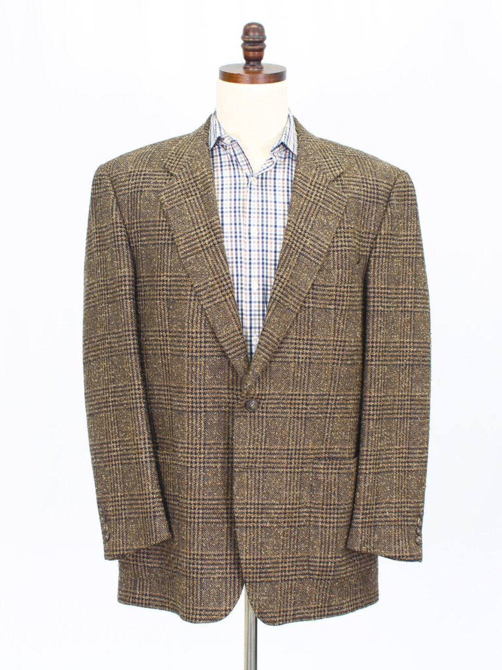 Dunhill 44R Brown Blazer Sport Coat Jacket 2-Button Check Y487